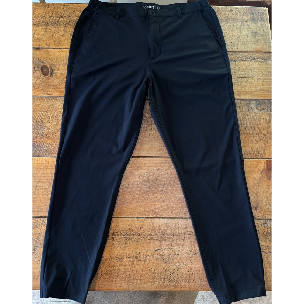 Cuts Mens AO Jogger Pants Black Slim Stretch Pockets MB10057L Size XXL